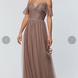 Toffee Sequins Bridesmaids Dress